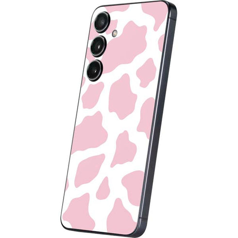Pink Cow Print Galaxy S25 Skin